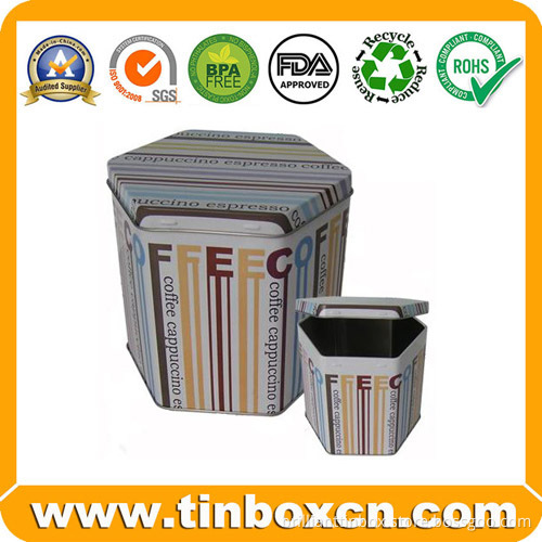 Round Tin Coffee Can with Airtight Lid, Coffee Tin Box